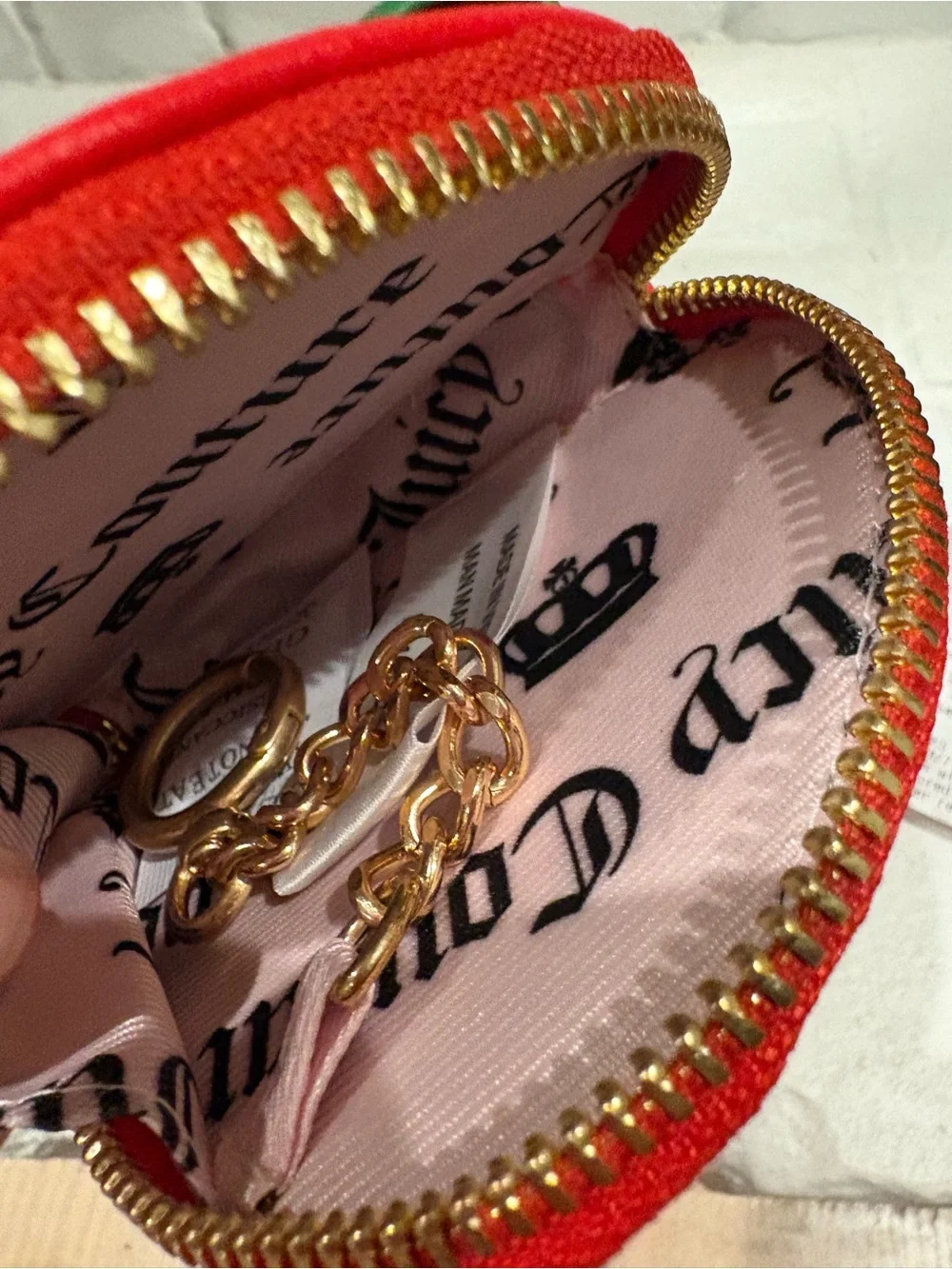 NEW Juicy Couture Red Strawberry Coin Purse and keychain